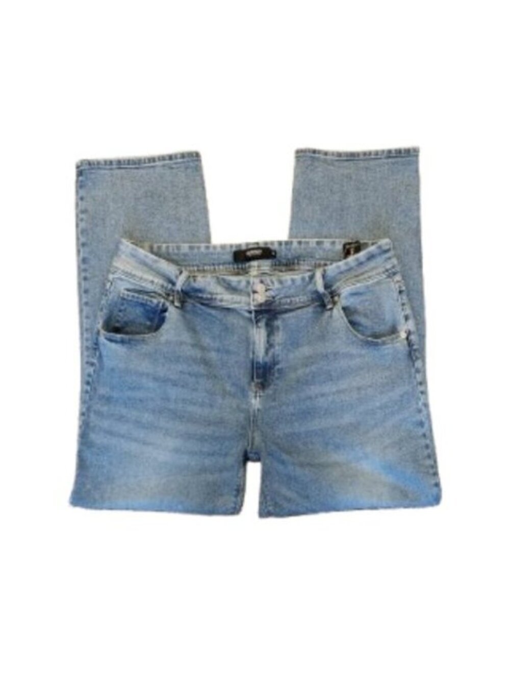 Hudson Denim High-Rise Button Flap Back Pocket Straight Leg Jeans   (Size: 16)